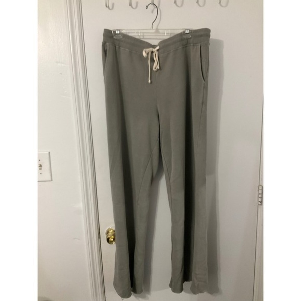 Marine Layer Womens XL Wide Leg Sweatpants Sage Green Fleece Lounge Pants